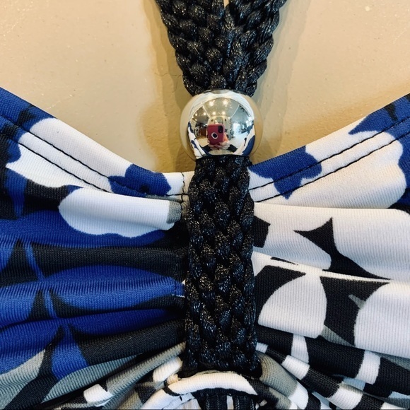 Tropical Escape Blue Floral Tankini‎ Swimsuit 6 - Picture 3 of 13